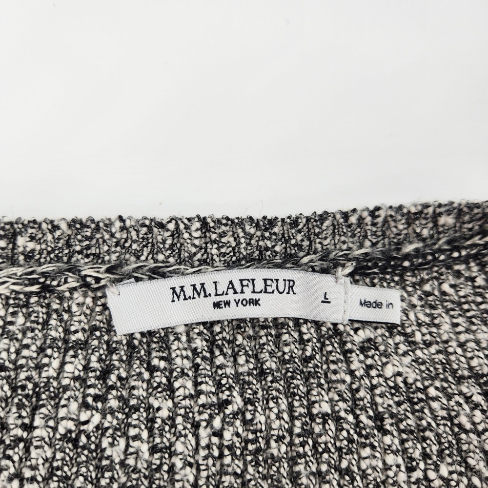 M.M. LaFleur Gray Knit‎ Cotton Blend Crewneck Pullover Sweater - Size L - Picture 3 of 6
